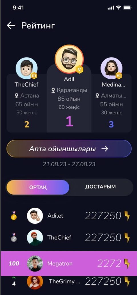 Экран приложения